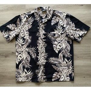 Vintage Royal Creations Mens L Hawaiian Shirt Made in Hawaii Floral Aloha Blue